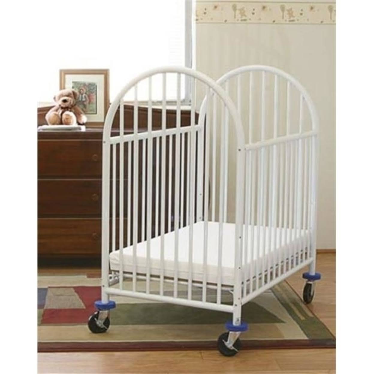 La Baby Arched Metal Compact Crib White