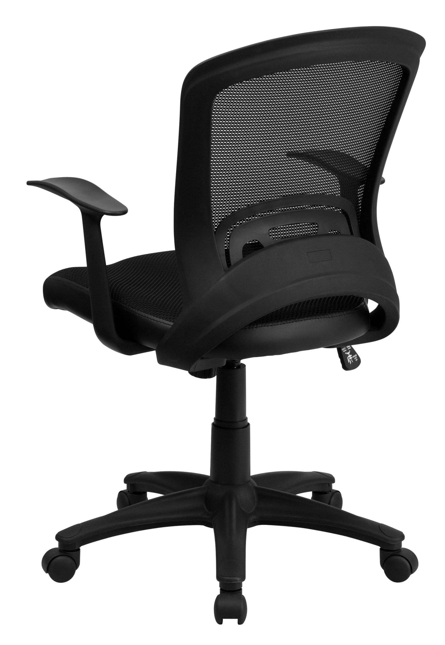 Flash Furniture Mesh Mid-Back Swivel Task Chair with Padded SEAT, Black