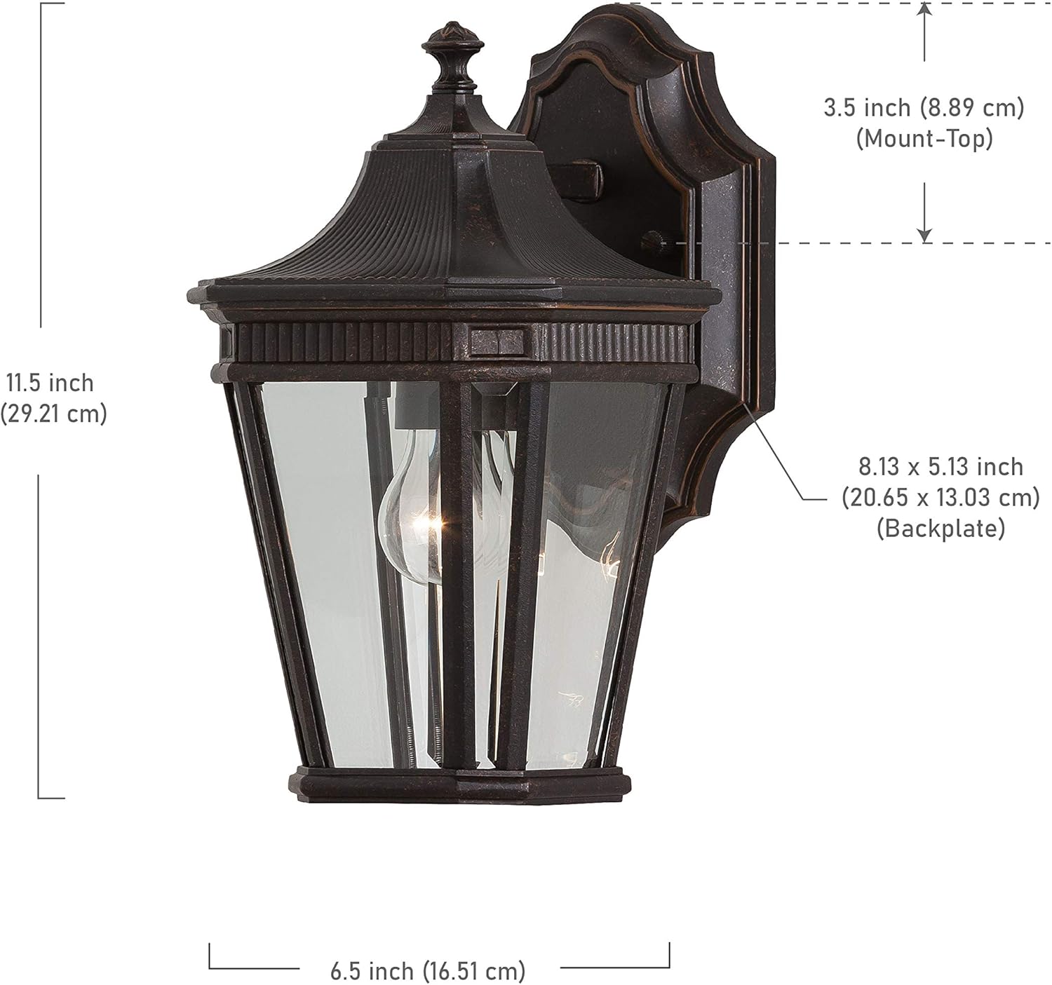 Feiss OL5401BK Cotswold Lane Outdoor Patio Lighting Wall Lantern, Black, 2-Light (9