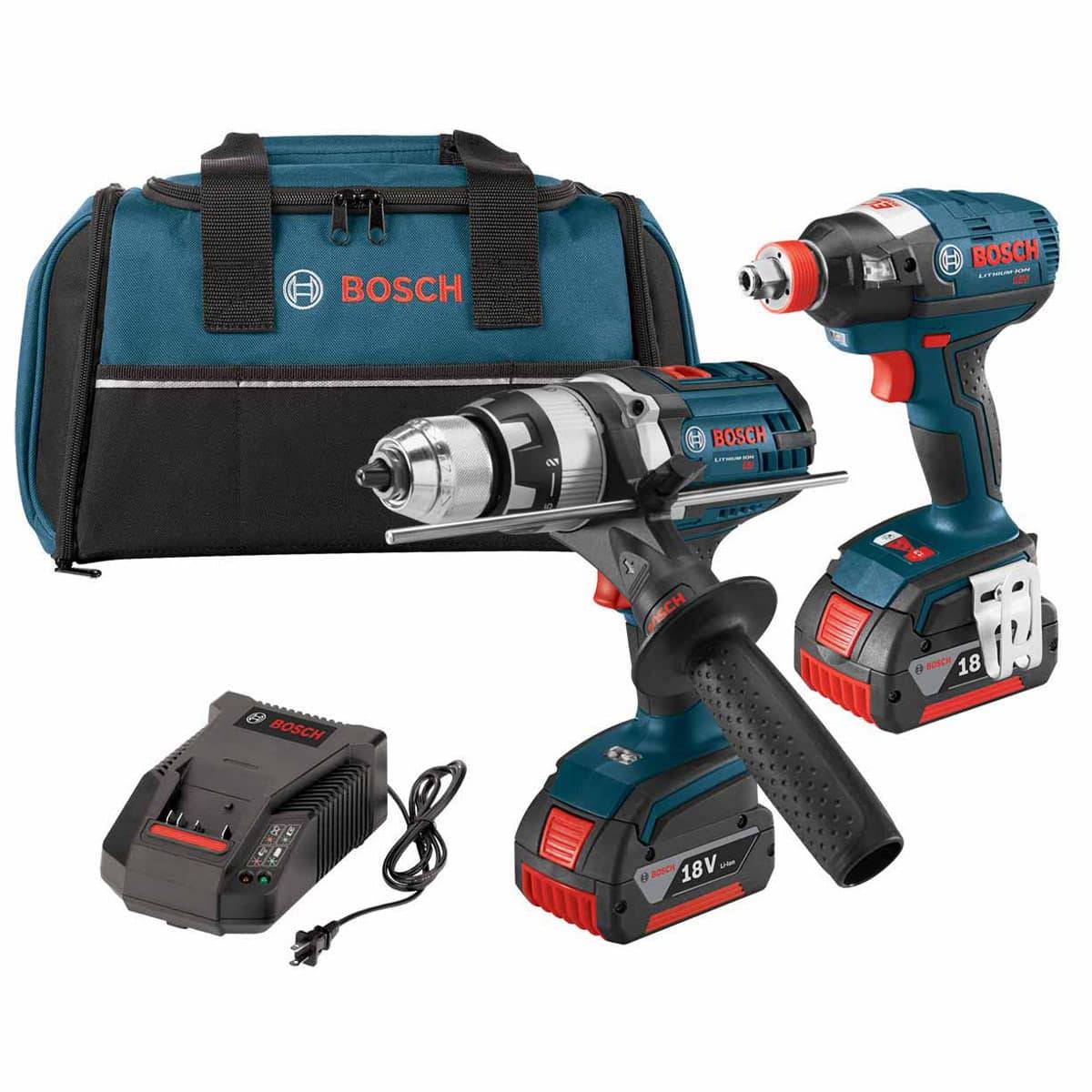 Bosch CLPK224-181 18V 2-Tool Kit 1/2 inch Hammer Drill u0026 Impact Driver