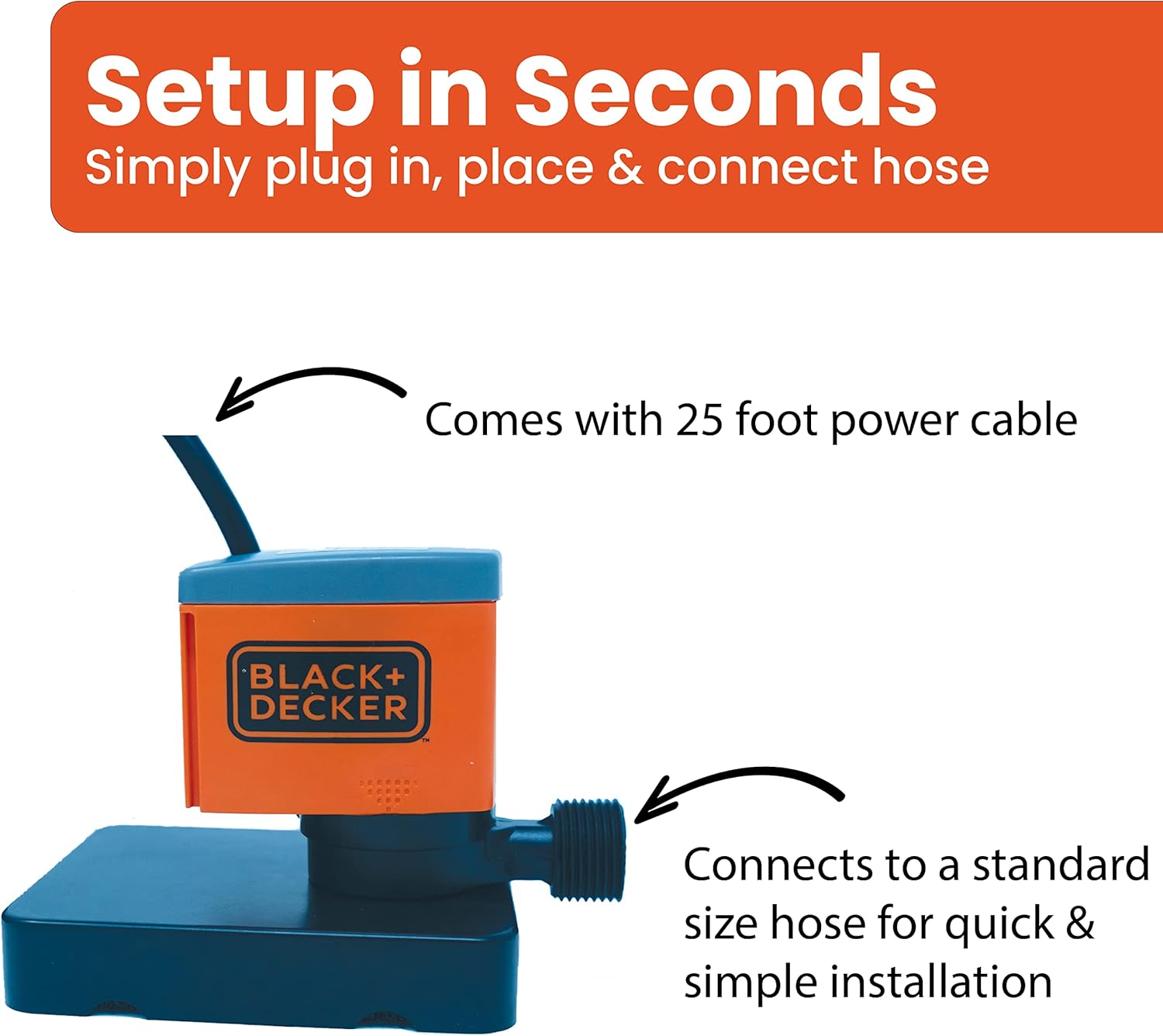 BLACK+DECKER Cover Pump, 350 GPH Automatic Pack of 2