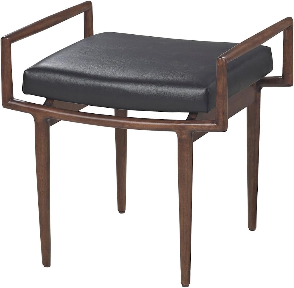 MID-CENTURY BENCH IN DARK CHERRY AND BLACK