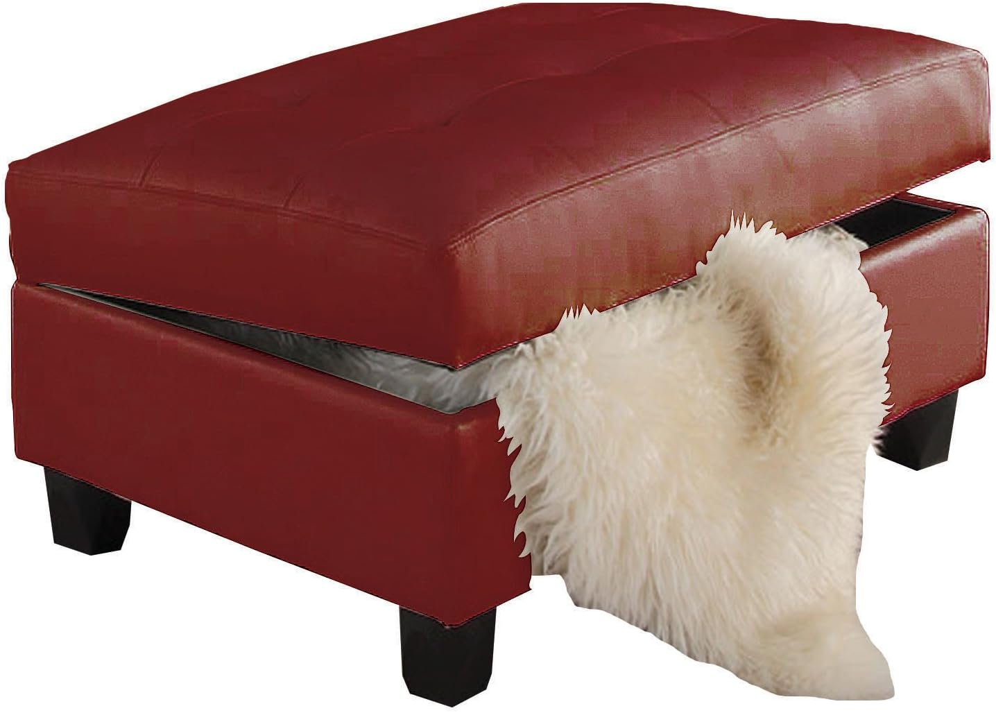 ACME Espresso Bonded Leather Ottoman with Storage