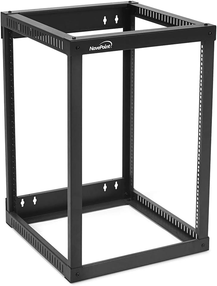NavePoint 15U Side Load Wall Mount Network Rack, 22-Inch Depth, Wall Mount Equipment, Easy Rear Access to Equipment, Flexible Cable Management, Steel, Assembly and Mounting Hardware Included.