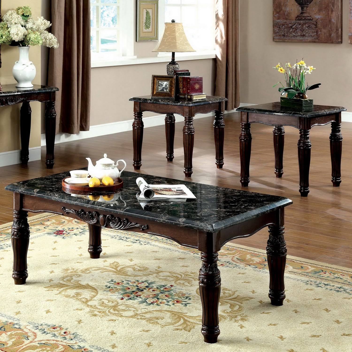 Furniture of America Haia Brown 3-Piece 48-Inch Accent Table Set