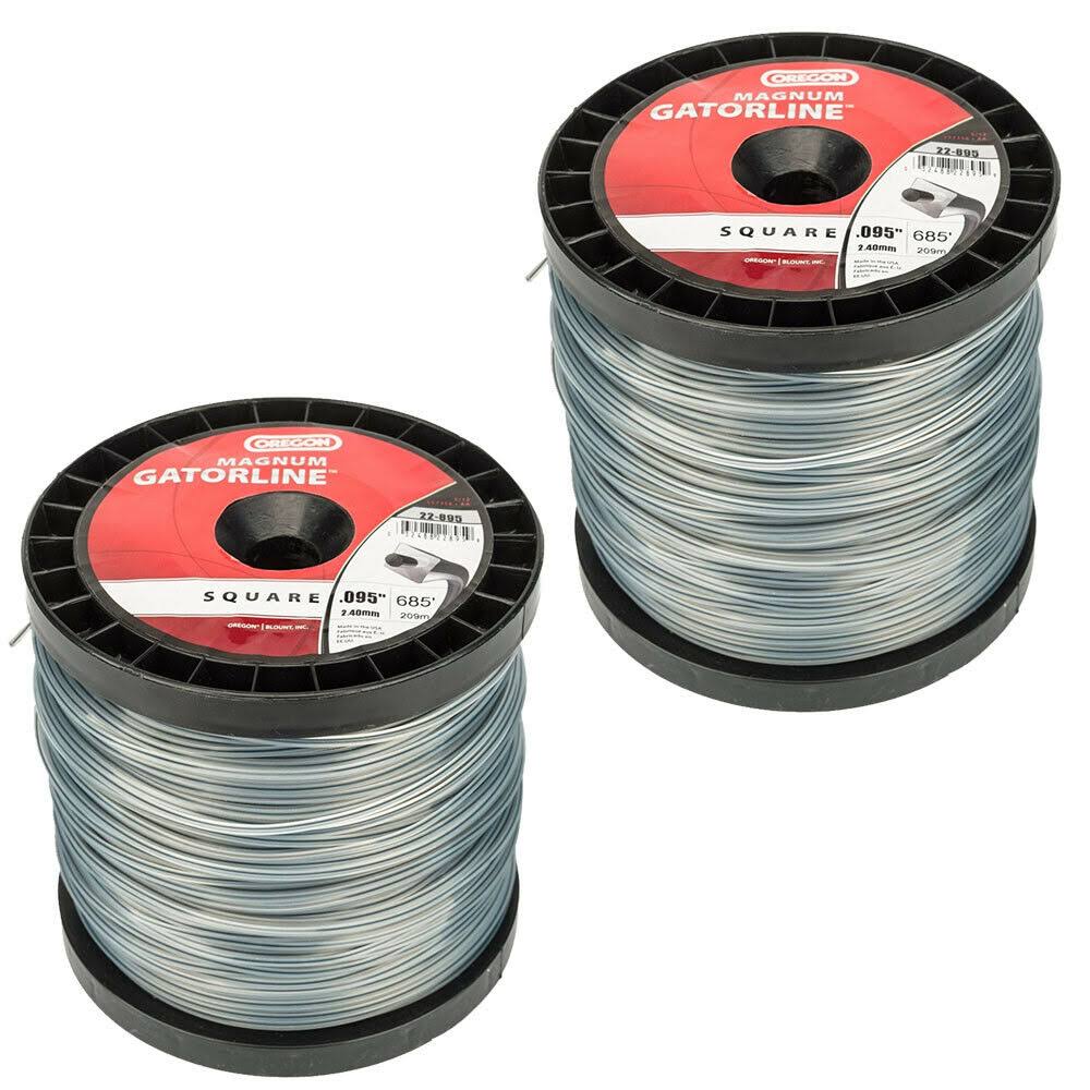 Oregon 22-895 Magnum Gatorline 3 lb 681& Spool 0.095x22 Gauge Square String 2-Pack