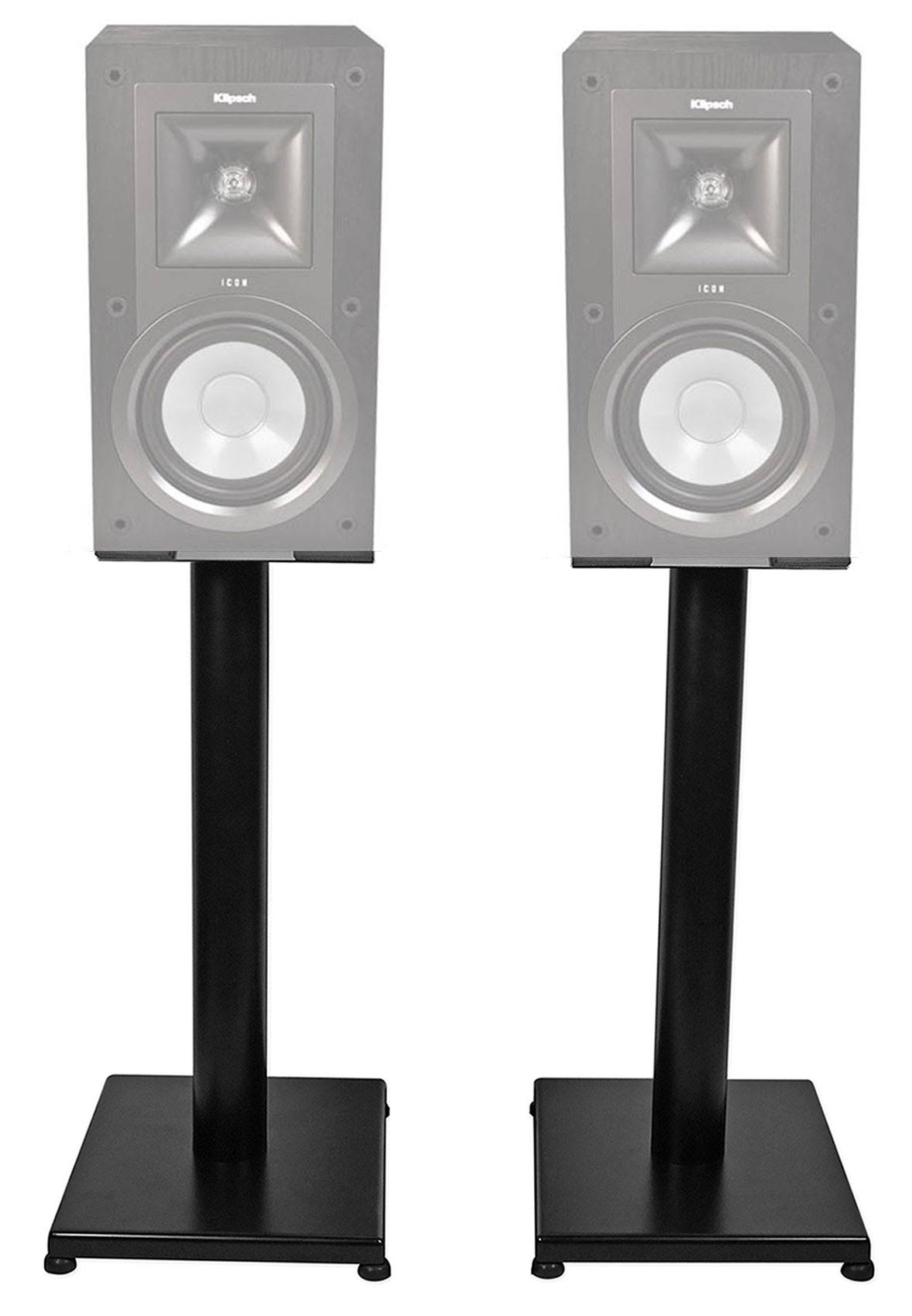 Black 21&rdquo; Steel Bookshelf Speaker Stands for Klipsch KB-15 Bookshelf Speakers RS21B