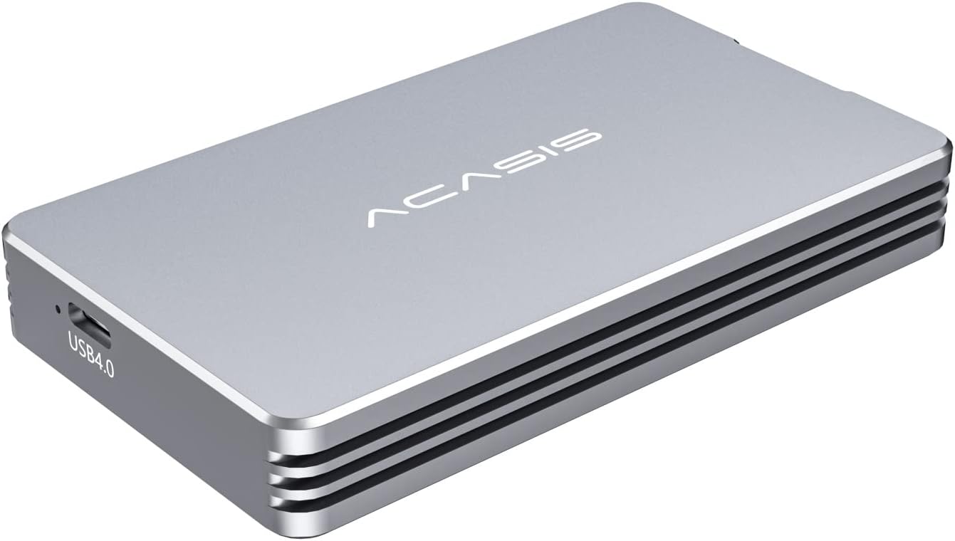 ACASIS USB4.0 M.2 NVME SSD Enclosure (40Gbps) to NVME PCI-E M-Key Solid State Drive External Enclosure Aluminum Shell Compatible with Thunderbolt 3/4 USB3.2/3.1/3.0/2.0/Type-C