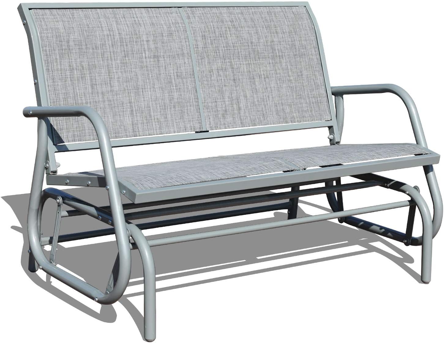 GOLDSUN 2 Person Swing Glider Chair Patio Swing Bench Garden Rocking Seat for Outdoor Patio,Backyard,Deck Swimming Pool(Gray)