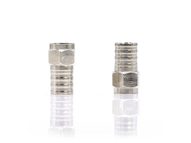 Coaxial Crimp Type Fitting / Connector - for RG6 Coax Cable - for Easy Installation (100 Pack)