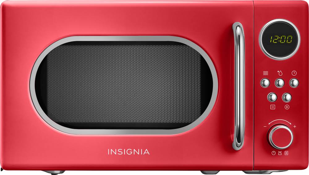 Insignia - 0.7 Cu. ft. Compact Microwave - Cherry Red