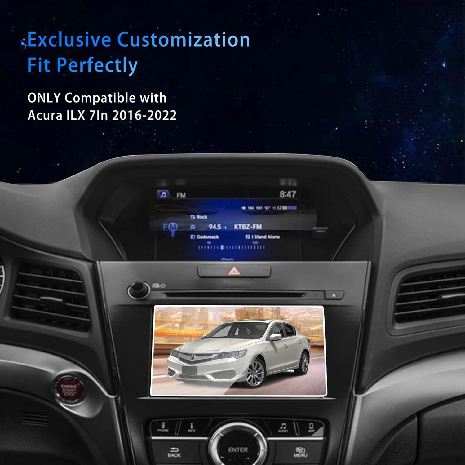 DSDFGH Tempered Glass Dashboard Screen Protector for 2016-2022 Acura ILX Technology Plus Package 7In Compatible with Premium and A-Spec Package ODMD Navigation Touchscreen Display