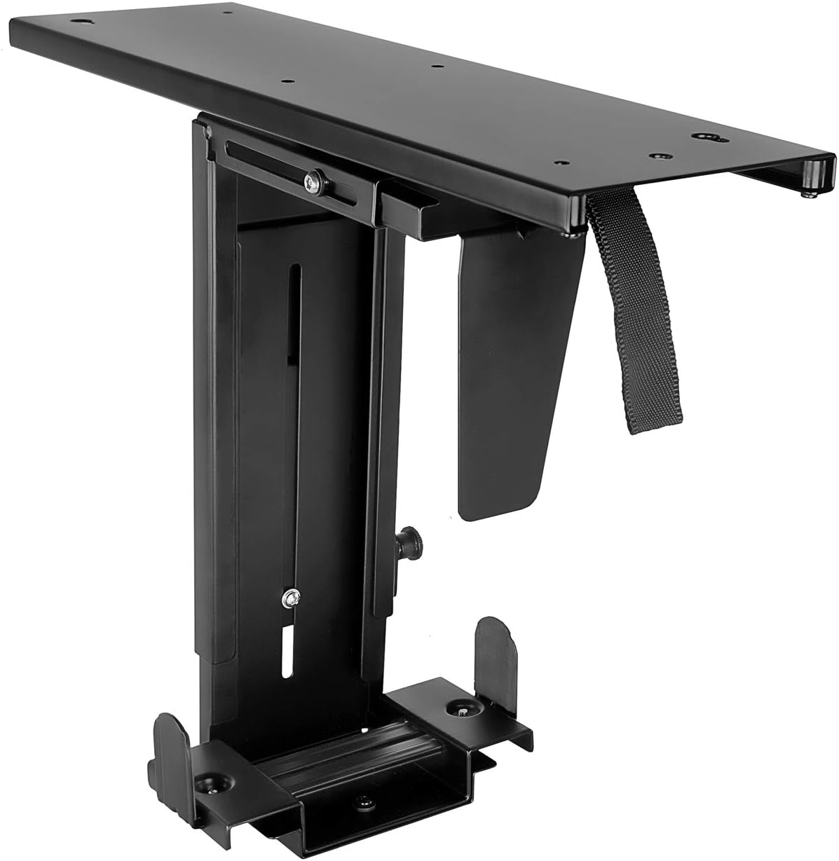 Mount-It! CPU Desk Mount | Adjustable Under Desk Computer Mount with Anti-Theft Screw, CPU Holder with Sliding Track and 360 Deg Swivel for Desktop Computer Towers, 22 Lb Load Capacity Pack of 2