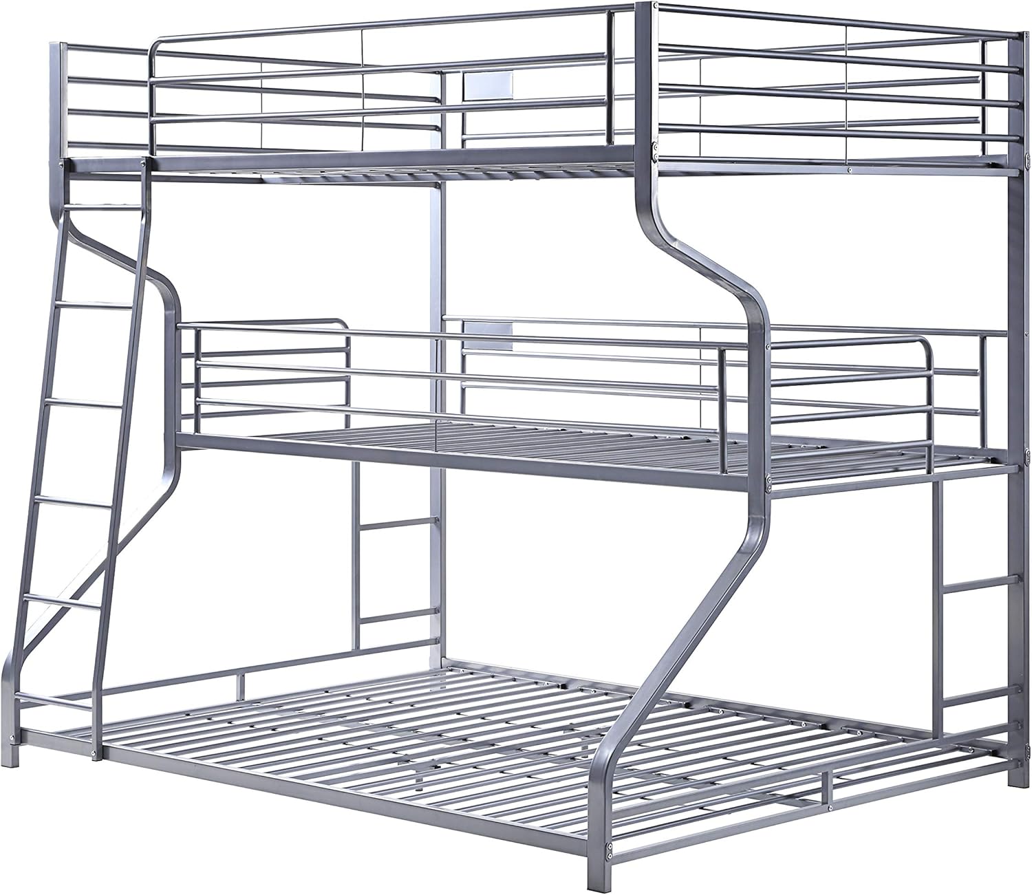 ACME Furniture Caius II Triple Bunk Bed, Twin/Full/Queen, Silver