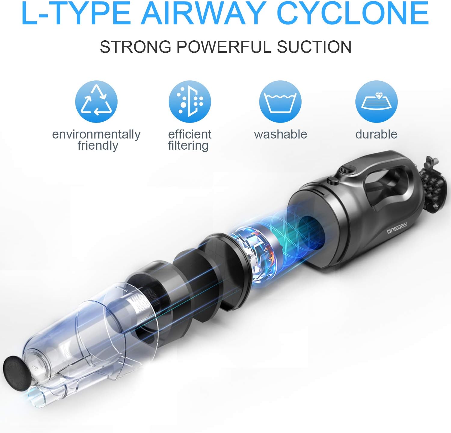 SOWTECH Stick Vacuum Cleaner, Multifunctional 6 in 1 Vaccum Cyclonic Suction System, 17000Pa Powerful Suction with 32Ft Cord, Handheld Corded Stick Vacuum for Home, Hard Floor, Pet Hair, Black