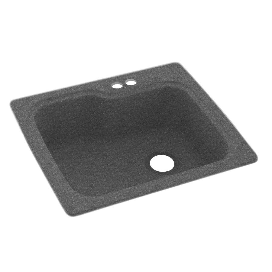 Swan Dual-Mount Night Sky Solid Surface 25 in. x 22 in. 2-Hole Single Bowl Kitchen Sink