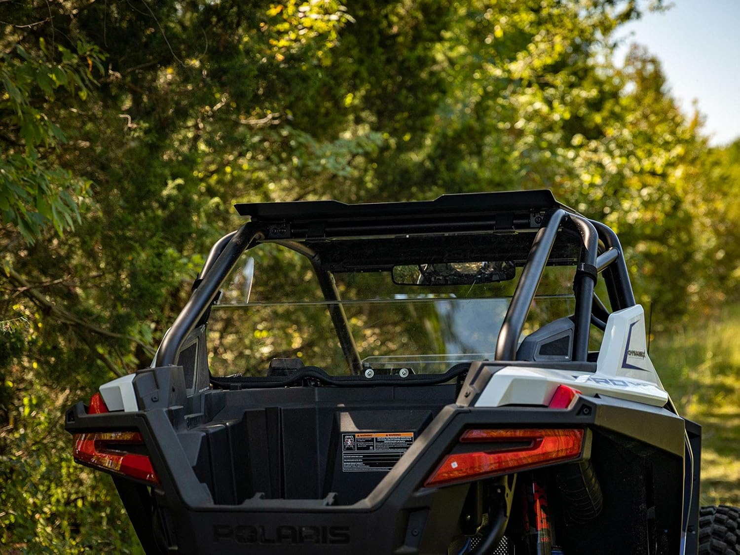 SuperATV Rear Windshield for 2020+ Polaris RZR PRO XP (2-Seater) | Made of 1/4” Clear Polycarbonate—250x Stronger Than Glass and 25x Stronger Than Acrylic | USA Made