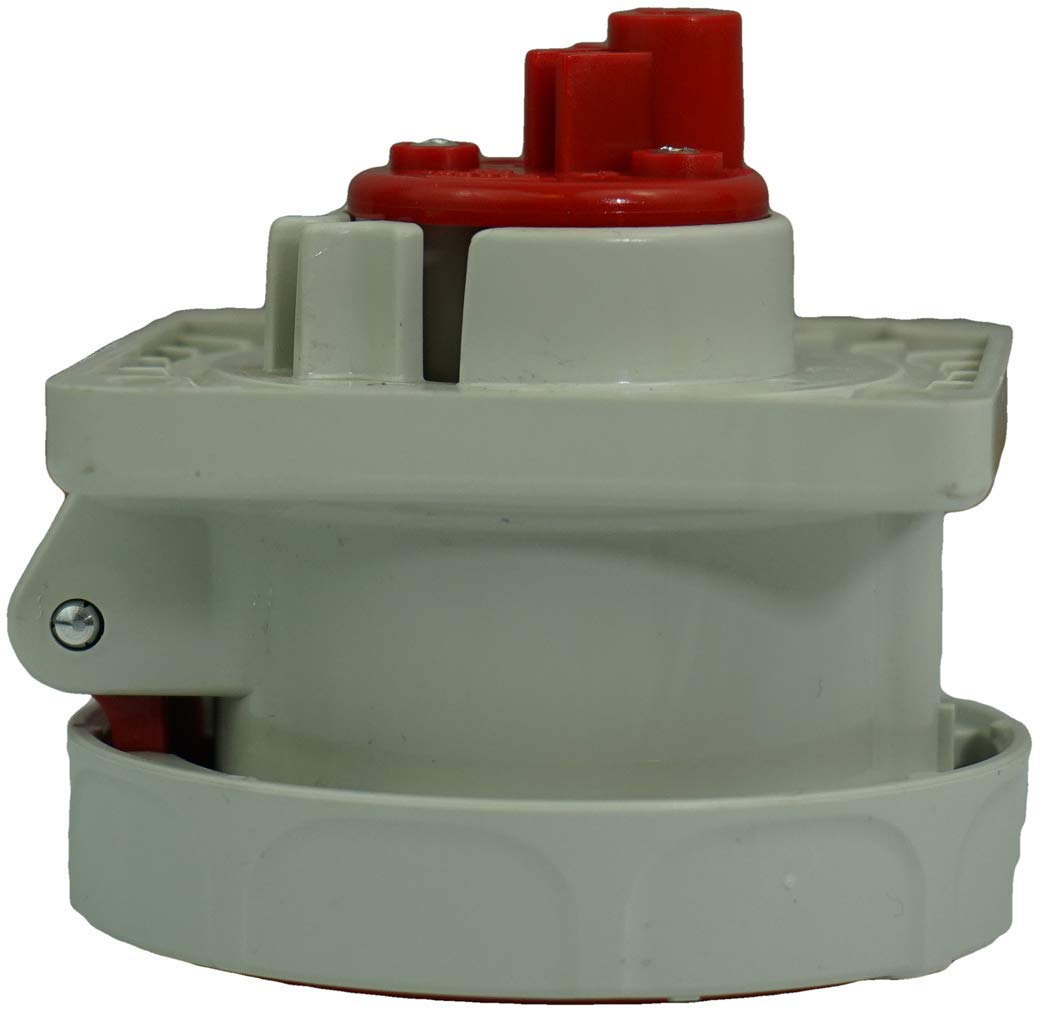 WALTHER ELECTRIC 419419 IEC 60309 Female Receptacle 20 amps 480V 4W 7 hr IP67 Red UL Listed Panel Mount - Straight Watertight - IEC 420R7W