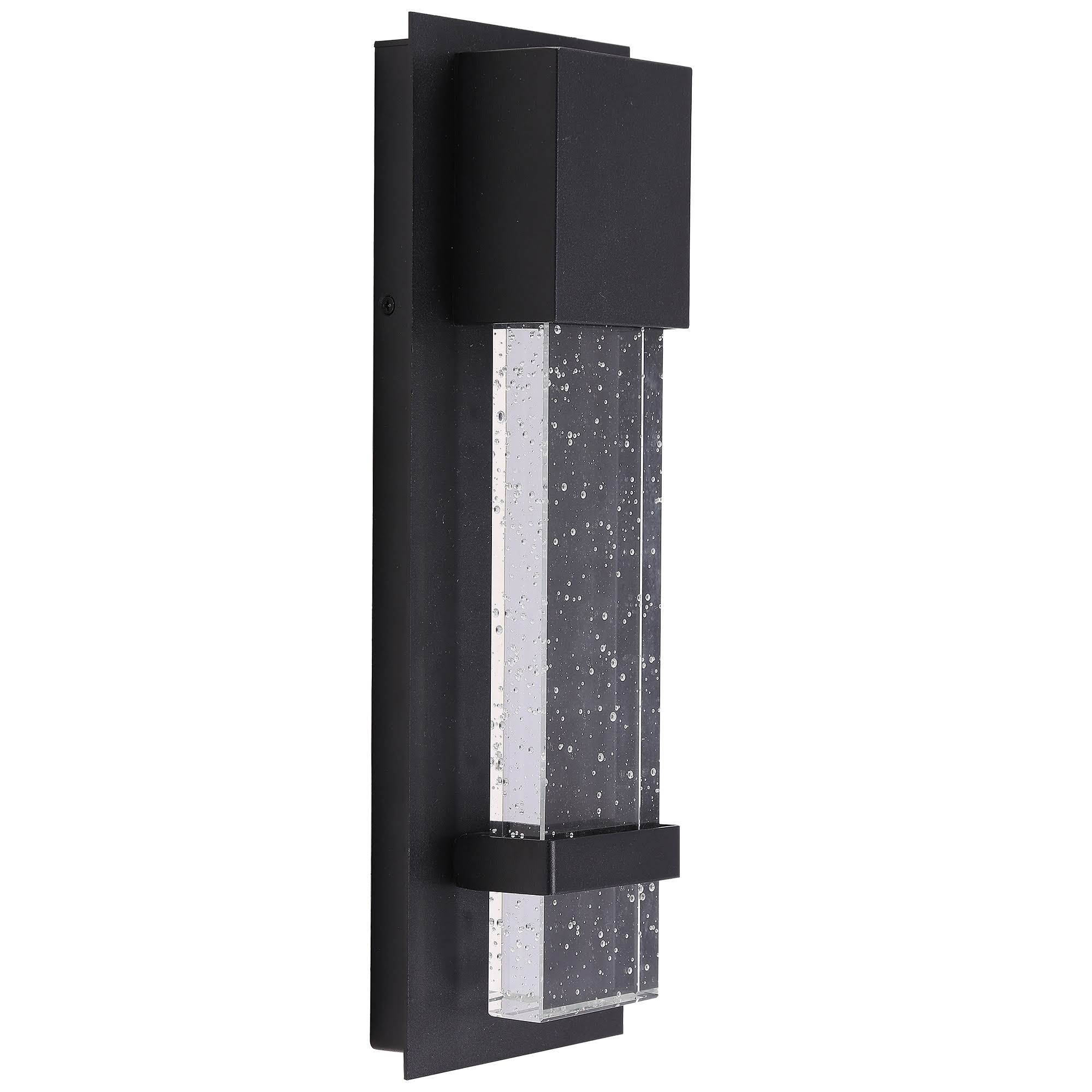 Venecia 1 LED Light Outdoor Wall Mount In Matte Black With Clear Seeded Glass