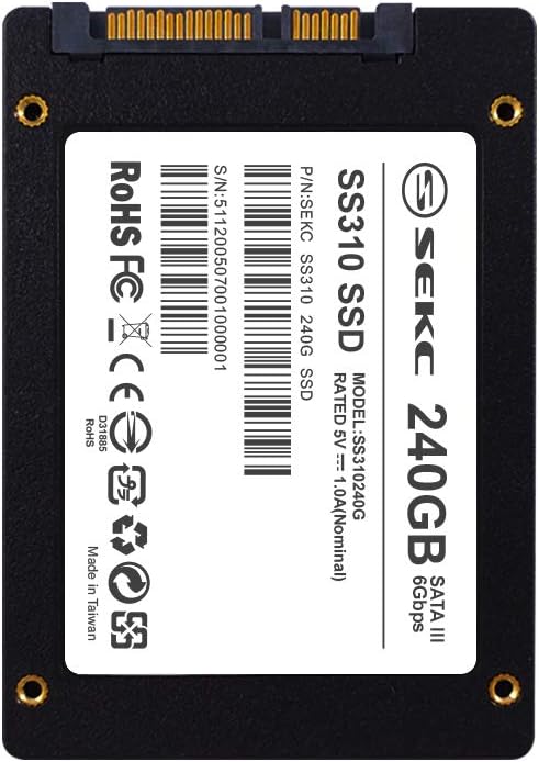 SEKC 240GB SSD SATA III 6 Gb/s, Up to 550/530 MB/s Read/Write Speed, Internal 2.5