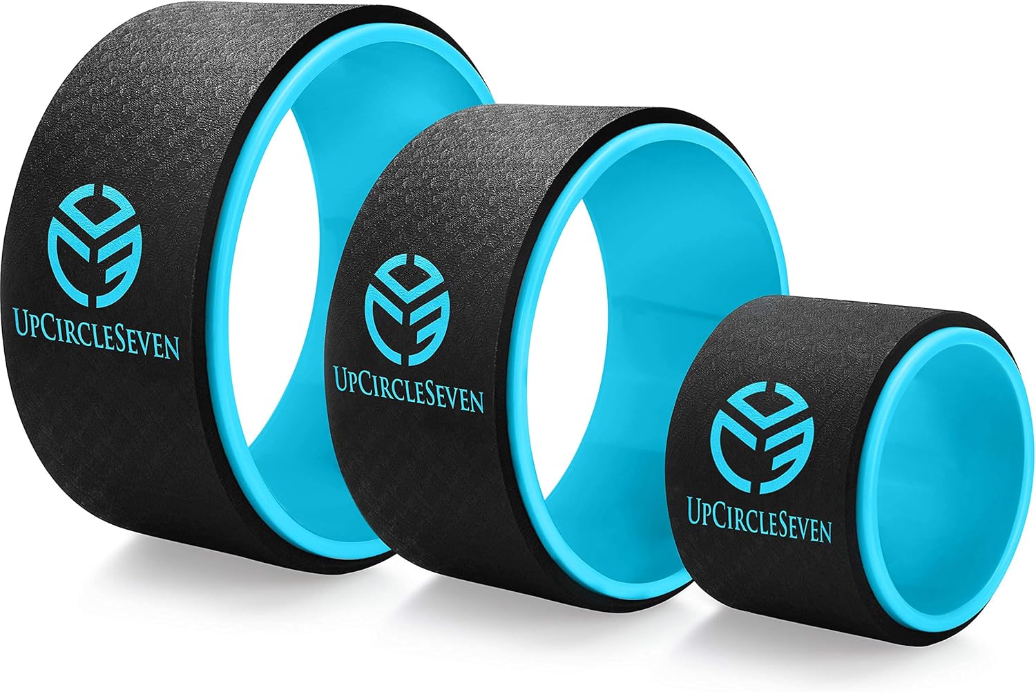 UpCircleSeven Yoga Wheel Set - Strongest & Most Comfortable Yoga Prop Wheel, 3 Pack for Back Pain and Stretching (12, 10, 6 inch) Pack of 2