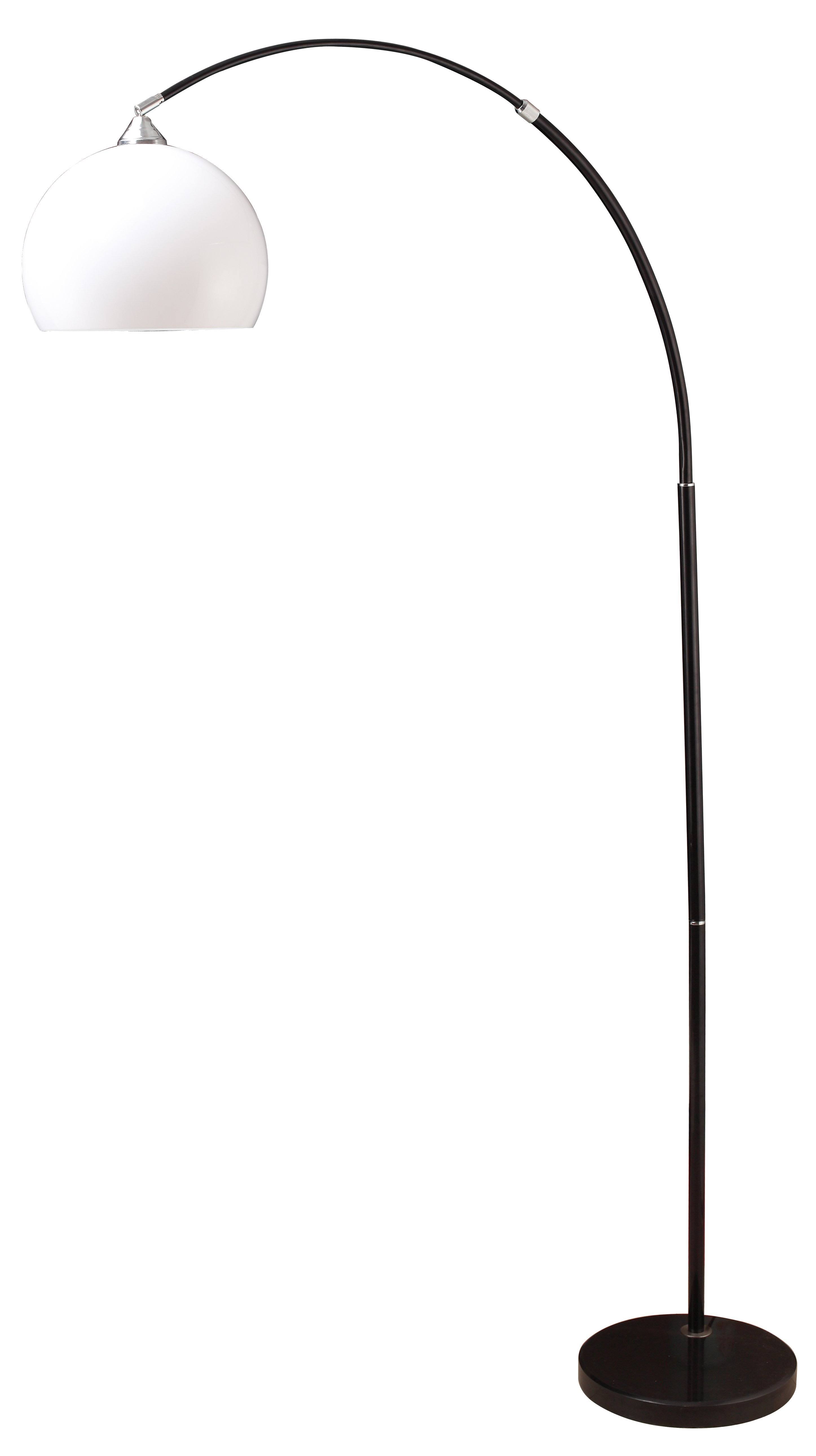 Milton Greens Stars A6937BK Sharon Modern Adjustable Arc Floor Lamp with Marble Base, 75-Inch, Black