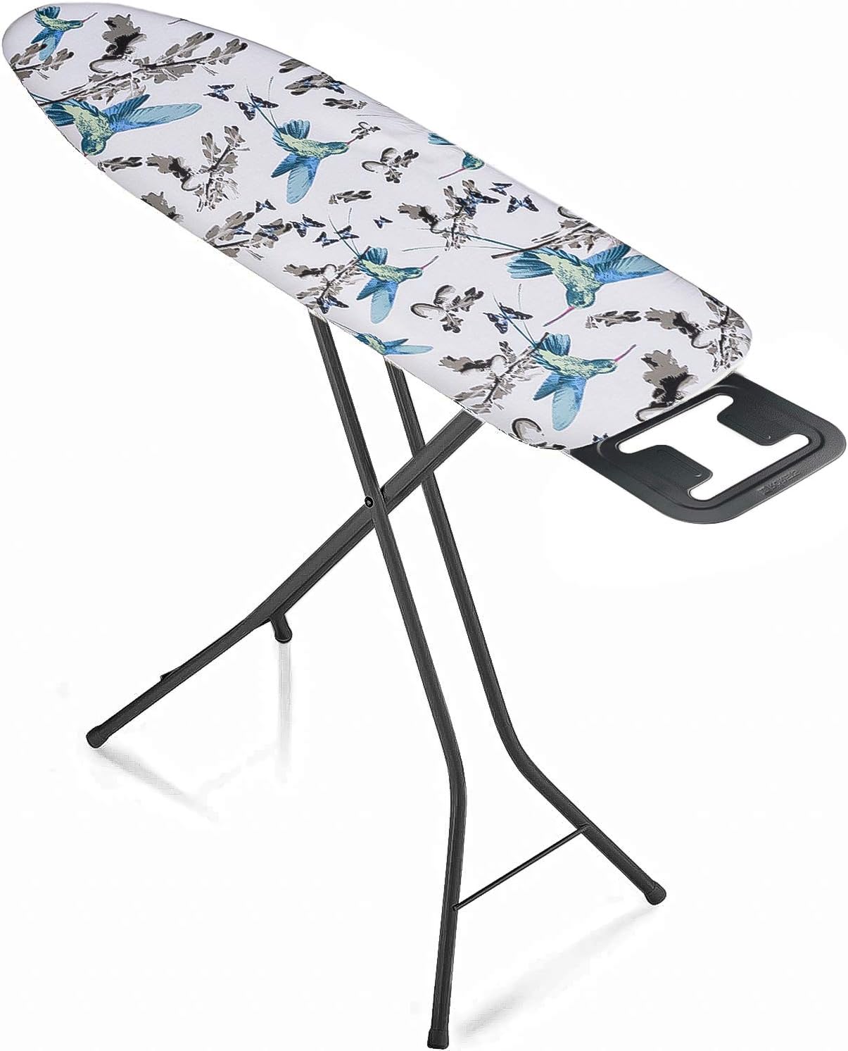 Bartnelli Ironing Board Made in Europe | Iron Board with 3 Layer Cover Pad, Height Adjustable, Safety Iron Rest, 4 Leg, Home Laundry Room or Dorm Use (44 x 14 H.36) (Black / Blue) Pack of 2