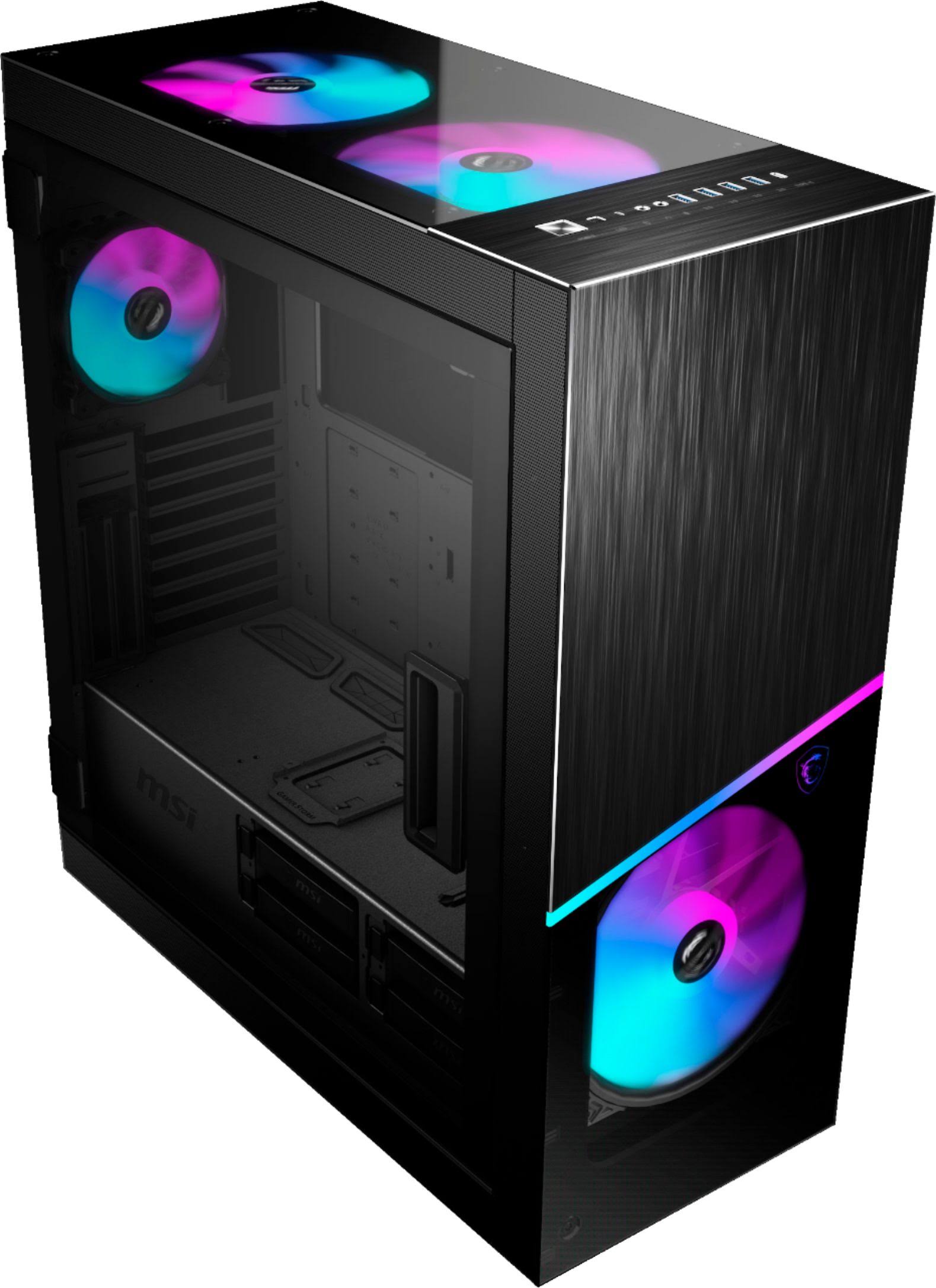 MSI - MPG SEKIRA EATX Mid-Tower Case - Black/Silver 500X