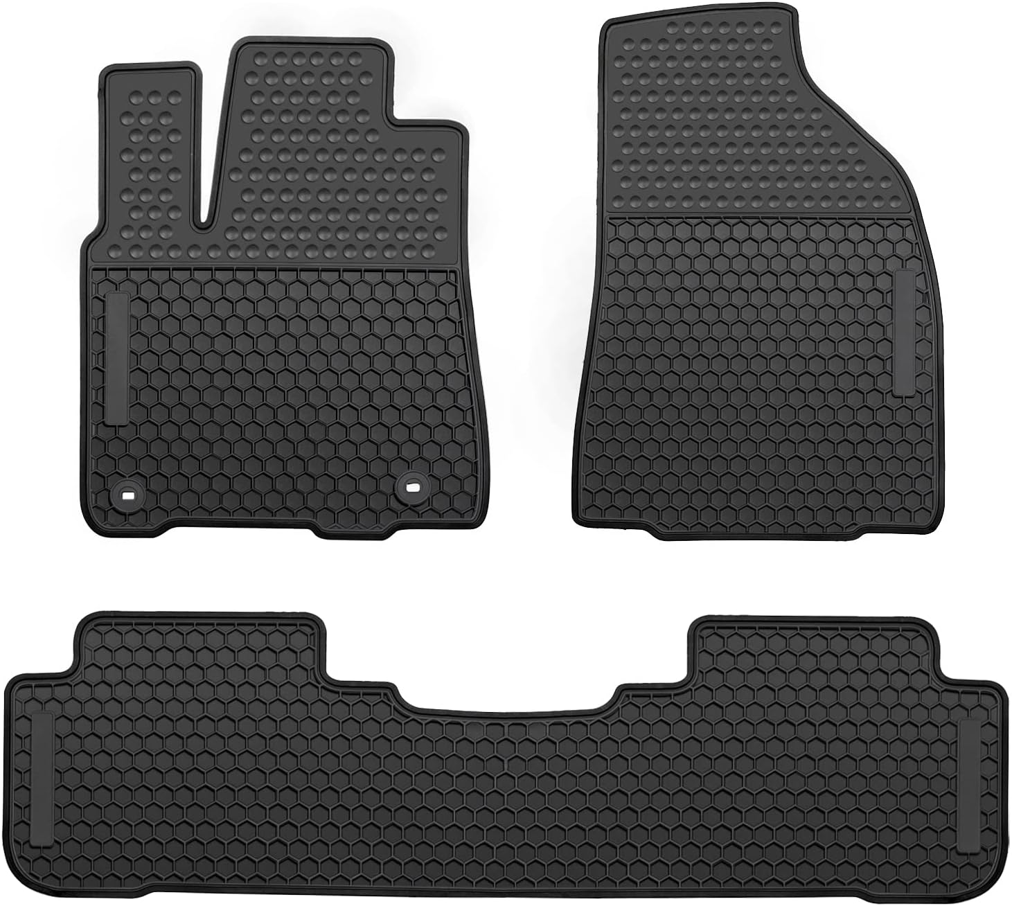 SAN AUTO Car Floor Mats Custom Fit for Toyota Highlander 2019 2018 2017 2016 2015 2014 Full Black Rubber Auto Floor Liners Set All Weather Protection Heavy Duty Odorless