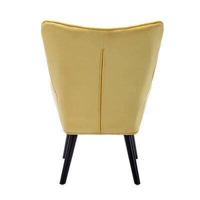 Accent Chair Mercer41 Fabric: Yellow Velvet
