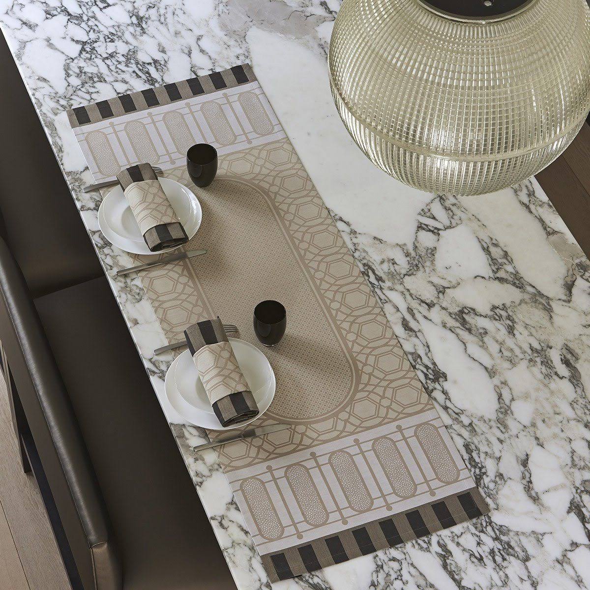 Le Jacquard FRANCAIS Palais Royal Stone Tablecloth 69 x 69 inch 25690