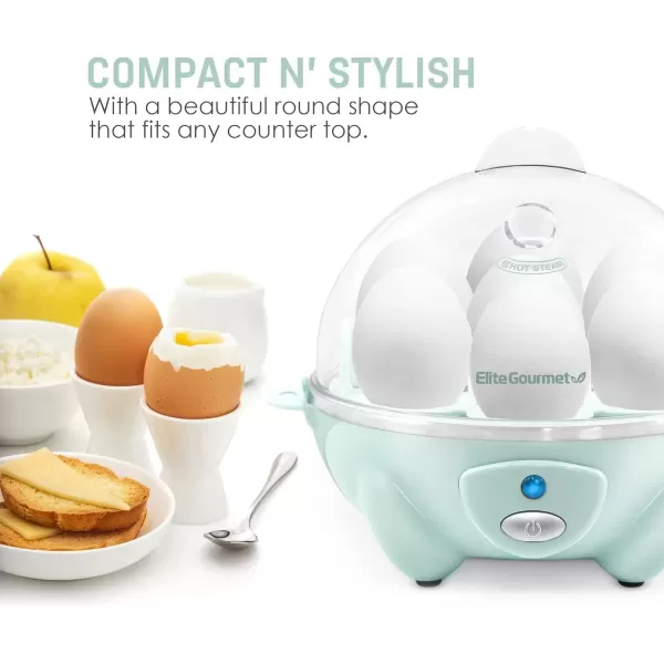Egg Cookers Easy Electric 7 Egg Capacity Cooker, Poacher, Omelet Maker, Scrambled, Soft, Medium, Hard Boiled with Auto Shut-Off and Buzzer, BPA Free(Mint)