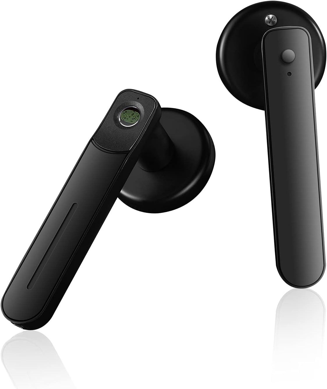 L-ife&oe Smart Fingerprint Door Lock ,Keyless Entry Fingerprint Door Lock,Electronic Smart Door Handle,Door Lever Lock,Multifunction Automatic Lockrmally Open/Biometrics/USB/Key Unlock,Black Pack of 2