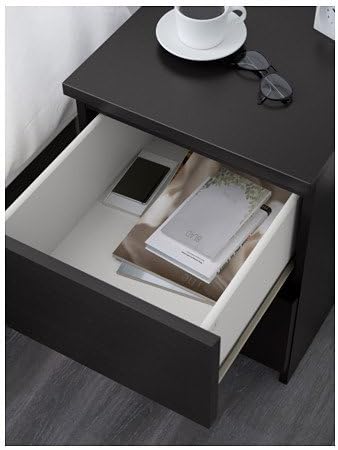 IKEA 2 Drawer Dresser Nightstand (Black-Brown)