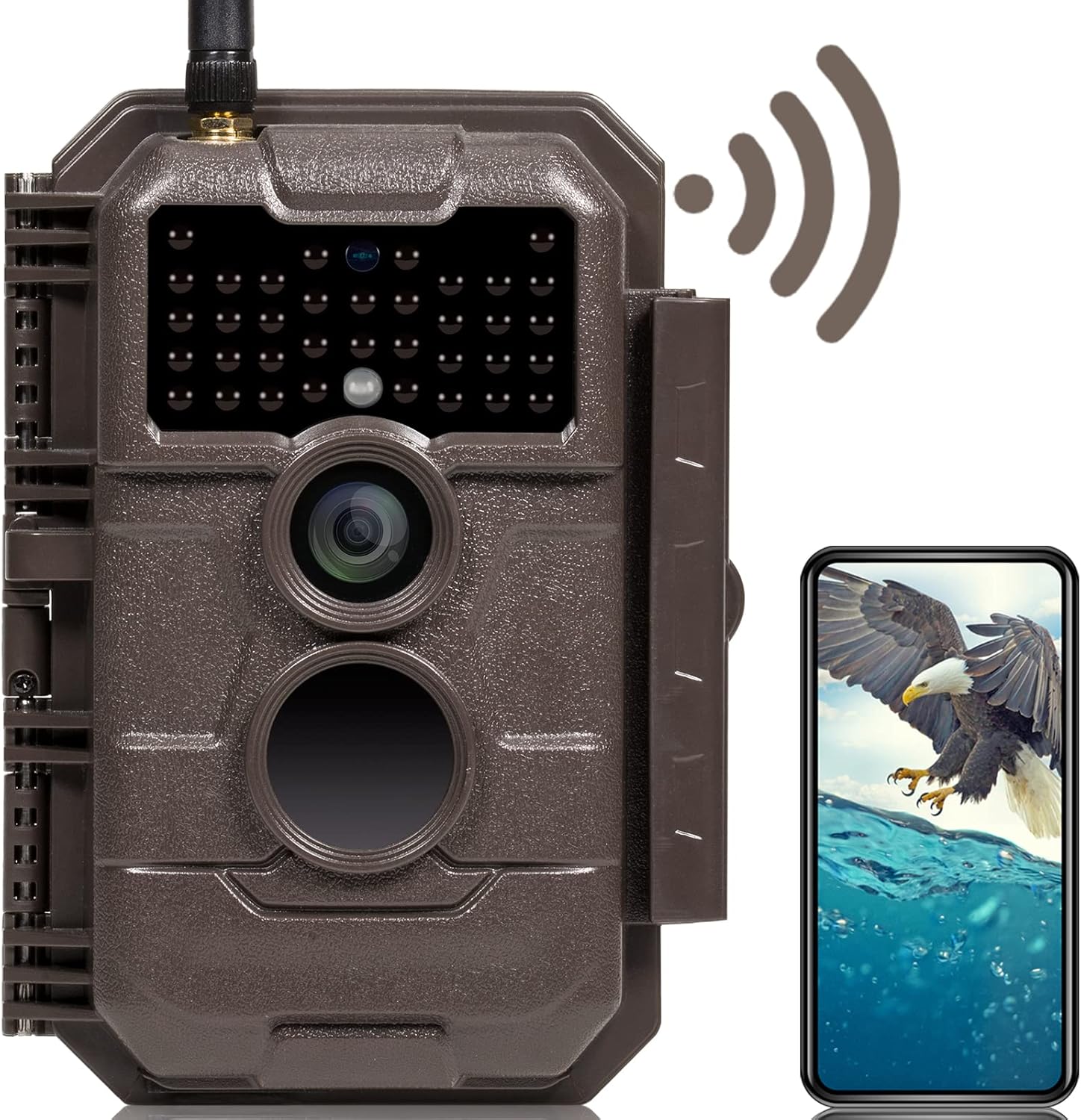 GardePro E6 Trail Camera WiFi 24MP 1296P Game Camera with No Glow Night Vision Motion Activated Waterproof for Wildlife Deer Scouting Hunting or Property Security, Camo