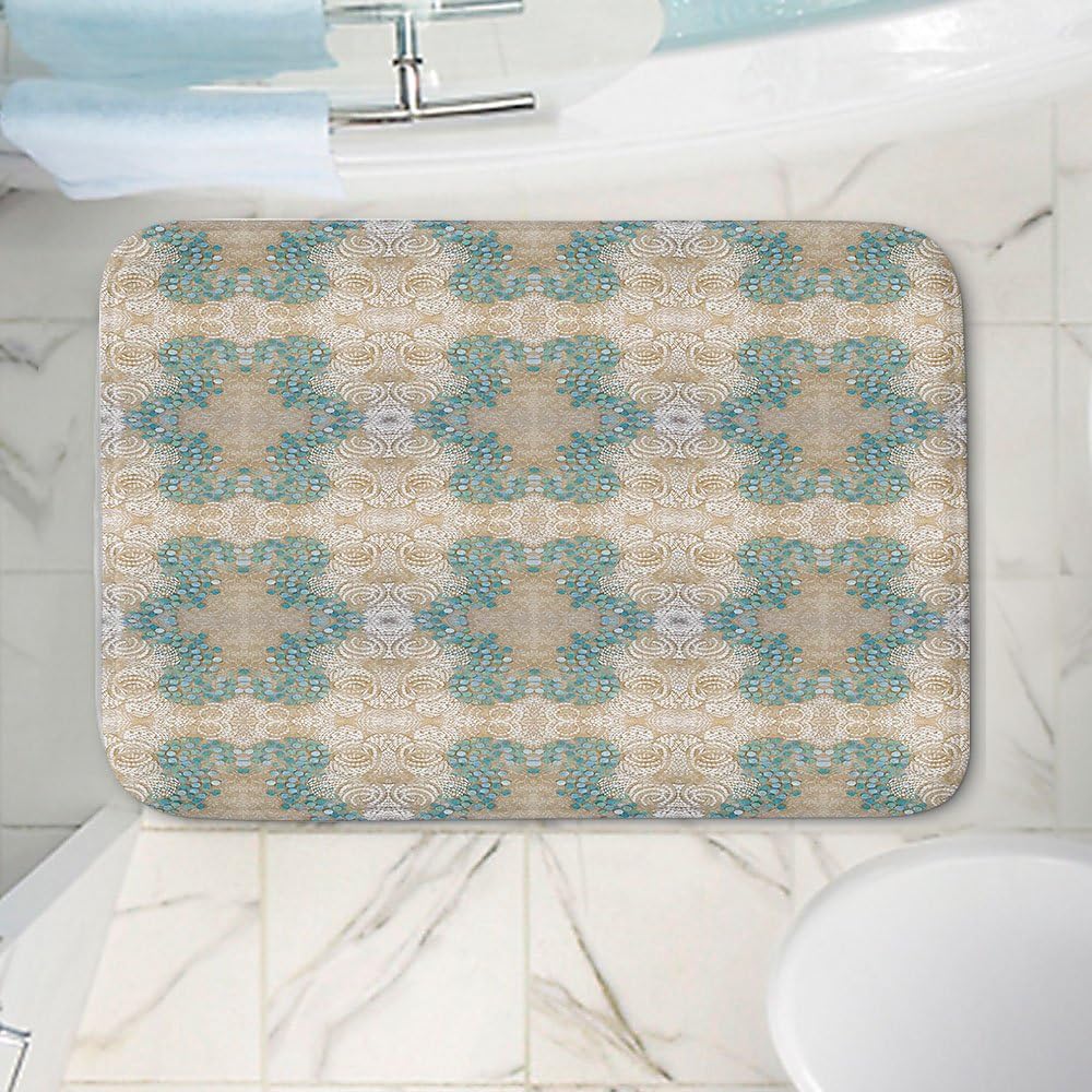 Dia Noche BR-PaperMosaicPatternK1 Bath and Kitchen Mats, Small 24 x 17 in Pack of 2