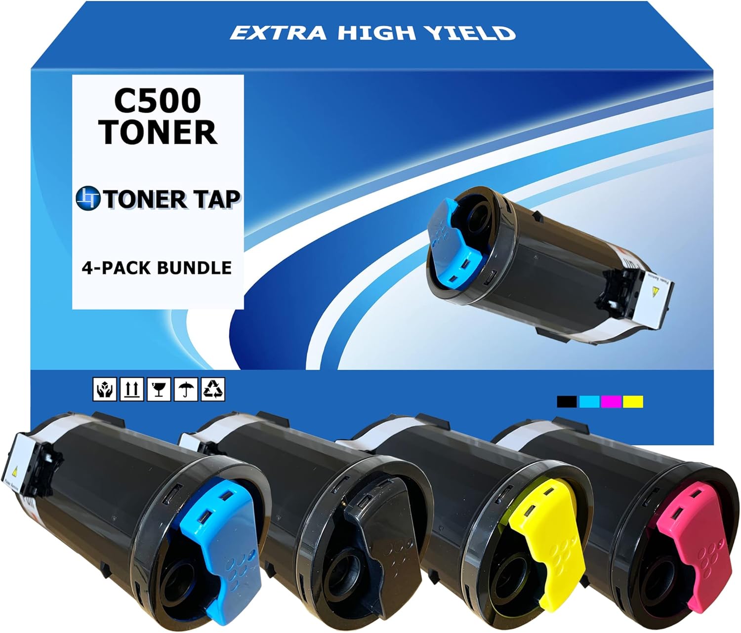 Toner Tap Compatible XVC500XHY for VersaLink C500 C500N C500DN C505 C505S C505 C505X Replacement for 106R03869 106R03866 106R03867 106R03868 (4-Pack Bundle, Extra High Yield)