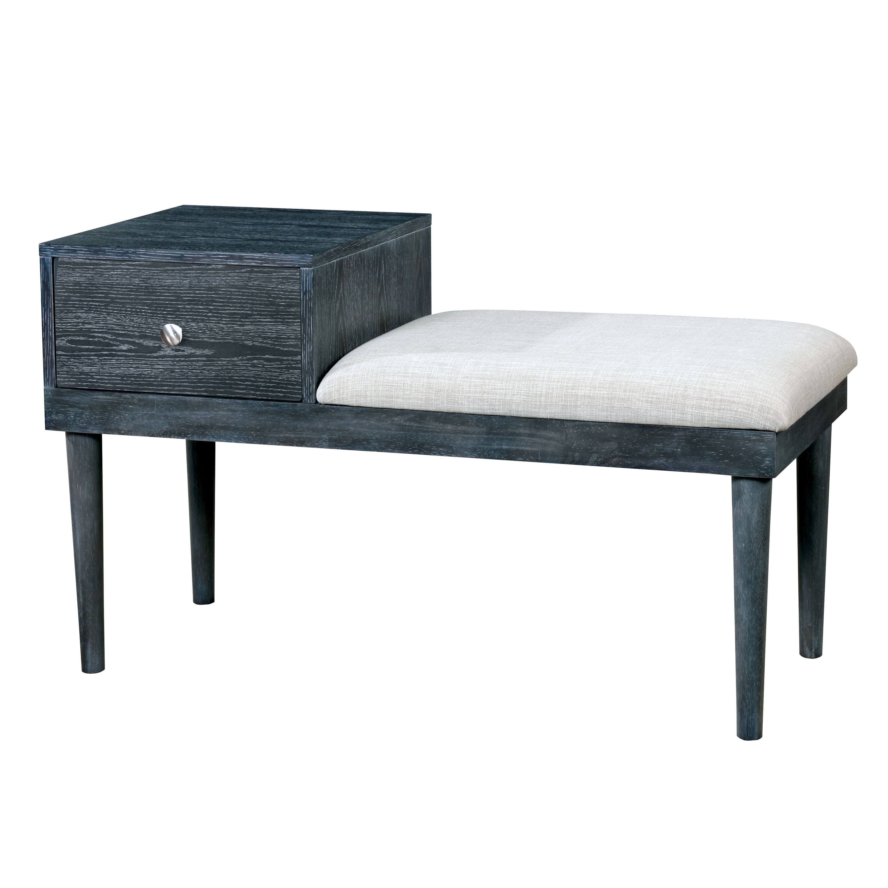 Furniture of America Jays Contemporary Grey Solid Wood Accent Bench