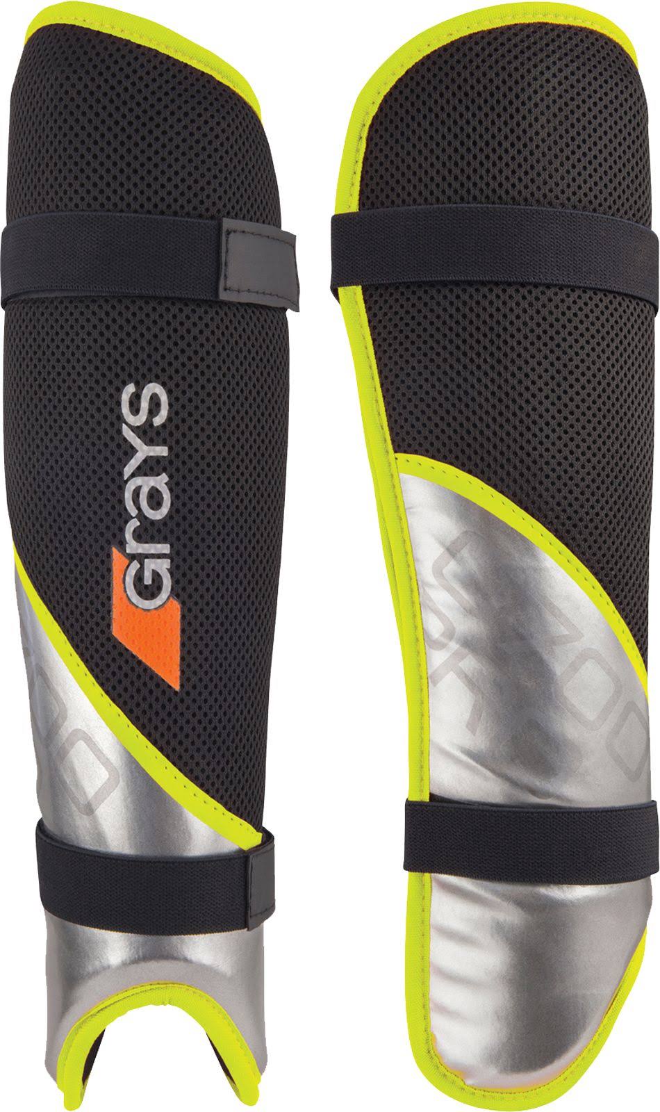 Grays G700 Pro Field Hockey Shinguards - Black/Neon Green Medium