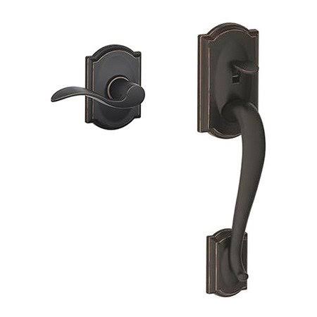 Schlage FE285CAM716ACCCAMRH RH Camelot Accent Lever Camelot Rose Bot