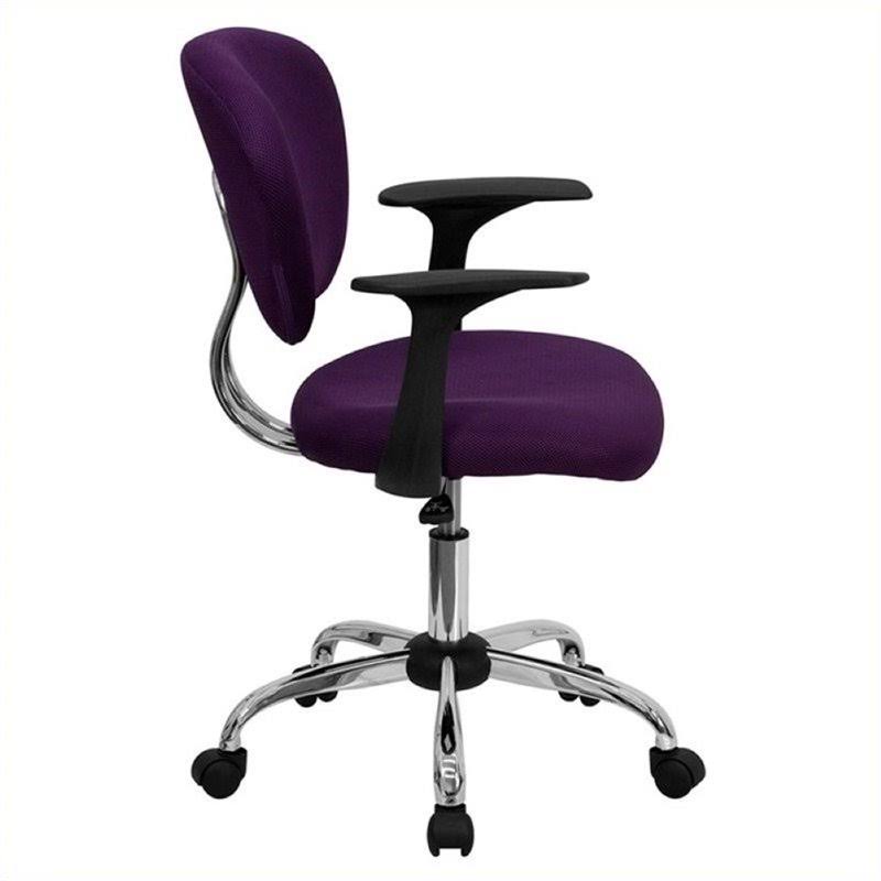 Scranton u0026 Co Mid-Back Mesh Task Office Chair with Arms in Purple