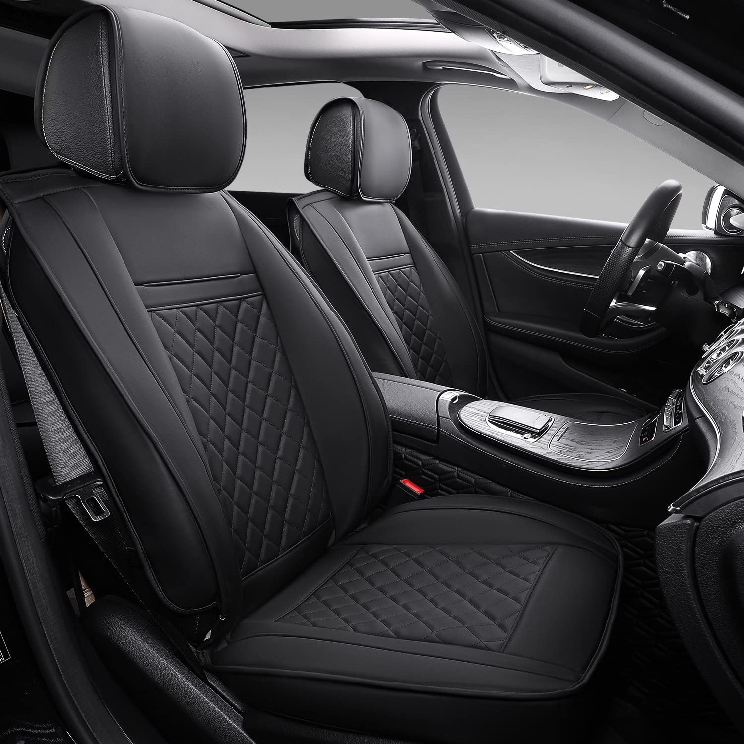 powoq Fit Toyota Corolla Seat Covers Full Set Car Seat Protection for 2007-2019 Toyota Corolla Accessories (Black)