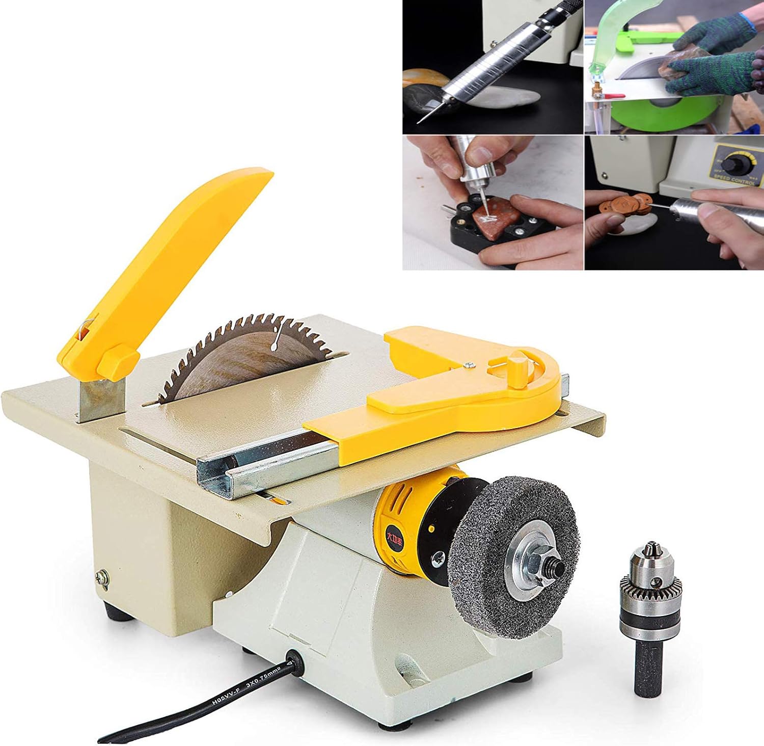 Mophorn Jewelry Rock Saw 350W Jewelry Polishing Machine Multifunctional 220V Jewelry Rock Polishing Buffer Machine Woodworking Cutting Polishing Carving Machine Perfect for DIY Model Makers