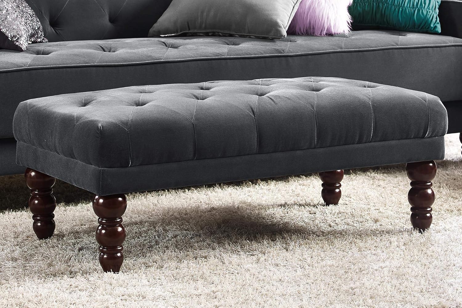 Novogratz Ottoman Gray Pack of 2