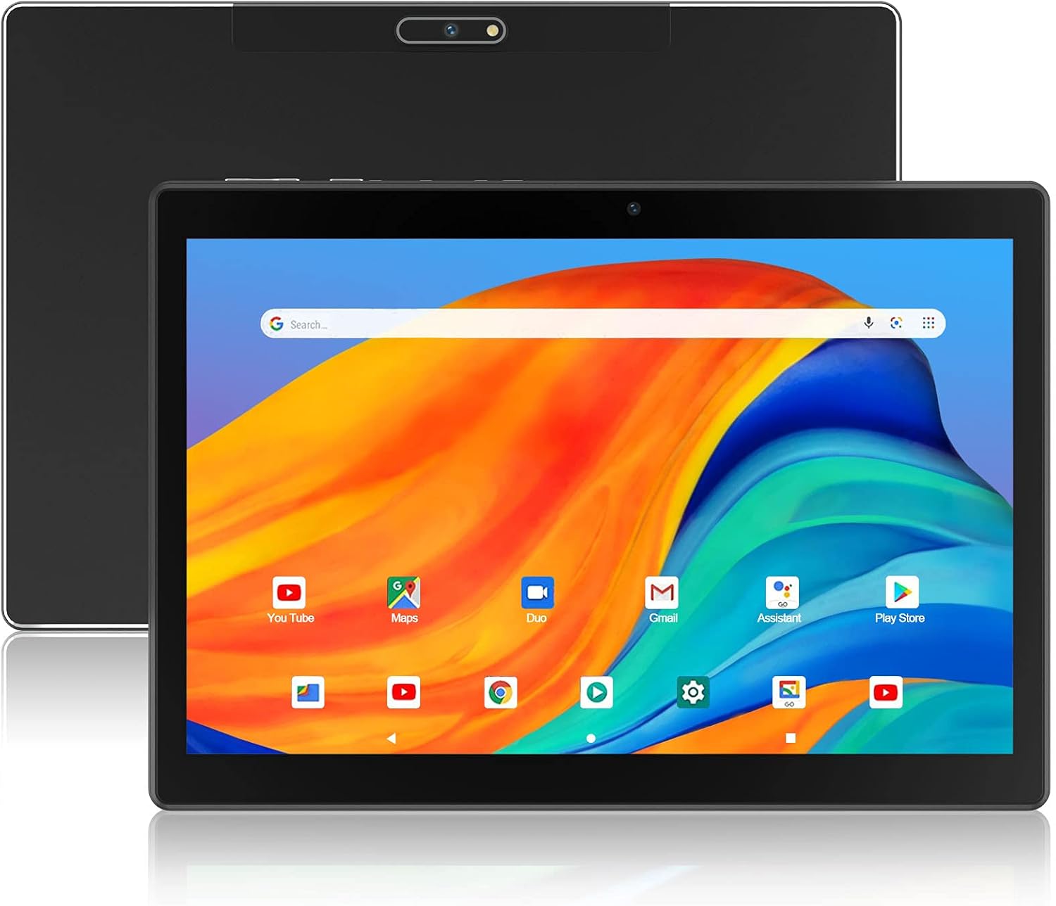 Tablet 10 Inch Android 9.0, 2GB+32GB, Quad-Core Processor, 10 in 1280x800 IPS HD Display, 2MP+ 5MP, Bluetooth, WiFi, GMS 3G Phone Tablets - Black