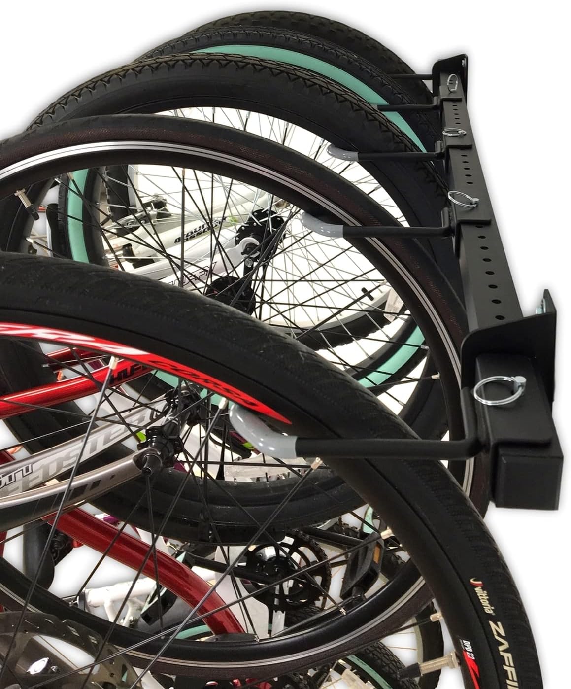 StoreYourBoard Bike Storage Rack, Holds 5 Bicycles, Home and Garage Organizer, Adjustable Wall Hanger Mount Pack of 2