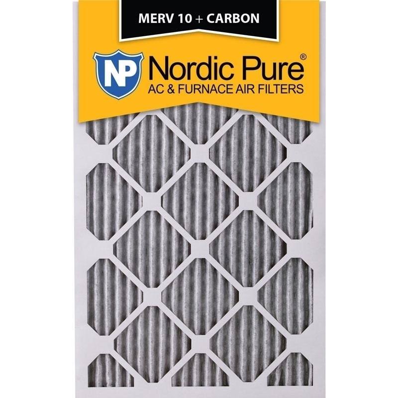 Nordic Pure 18x24x1 Pleated MERV 10 Plus Carbon AC Furnace Filters Qty 6