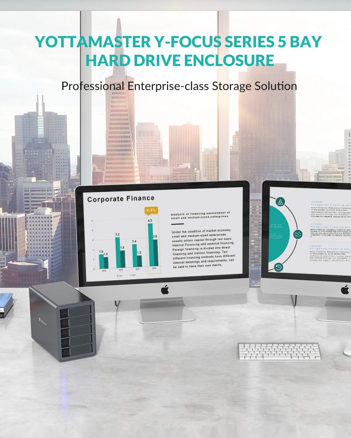 5 Bay Hard Drive Enclosure,Yottamaster Aluminum Alloy 2.5