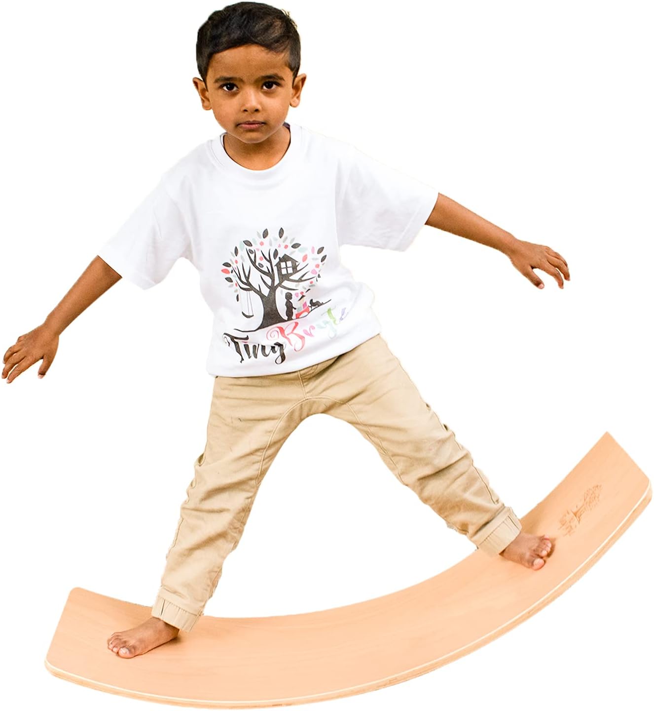 TinyBryte Wooden Wobble Board, 35 Inch Wooden Wobble Balance Board, Adult Yoga Boards, Rocker Board, Toddler Balance Board, Kids Balance Board Toy, Woldorf Toys (Large) Pack of 2