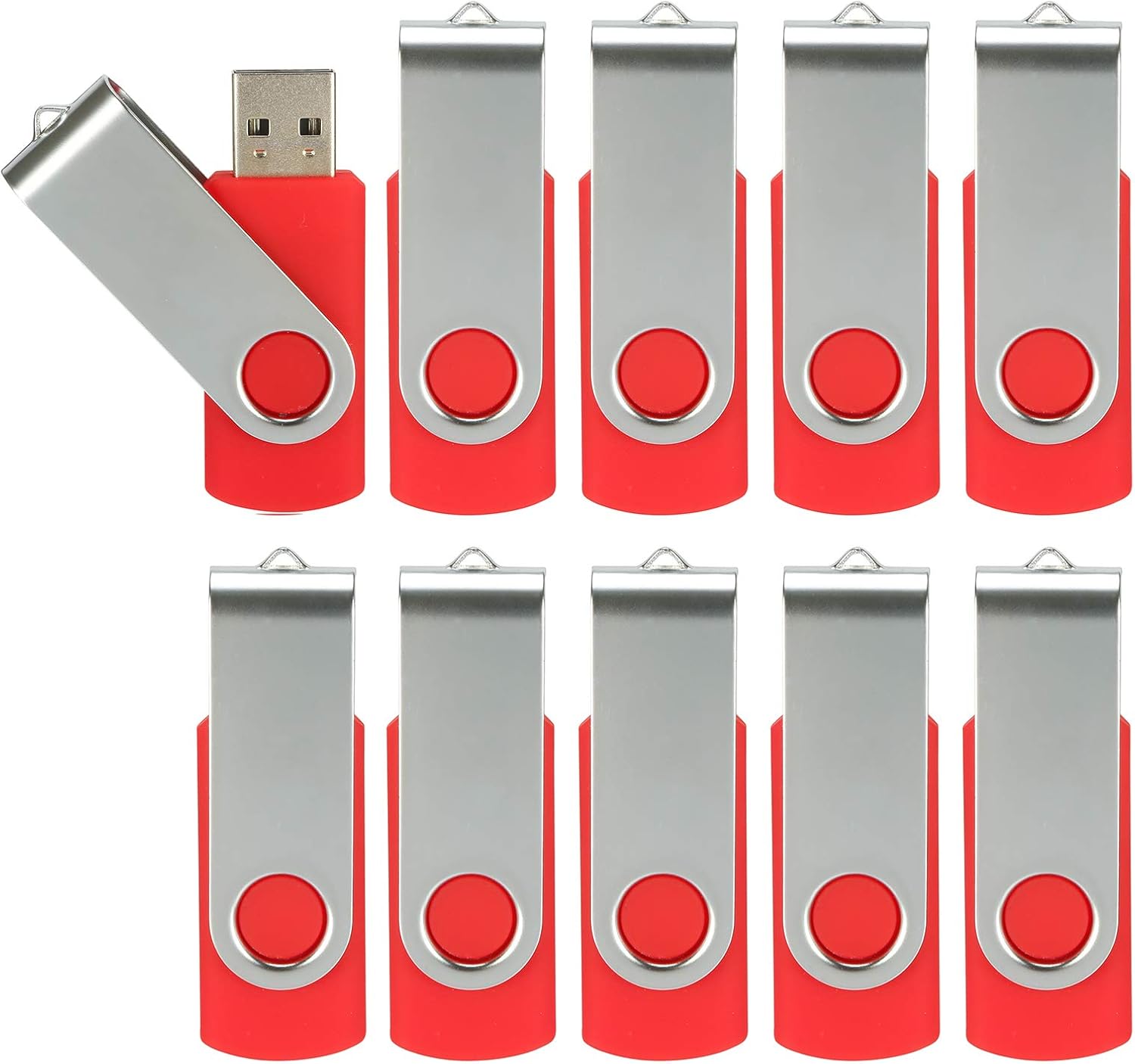 32GB Flash Drives 5 Pack, Alihelan USB Flash Drive USB 2.0 Thumb Drive Swivel Memory Stick U Disk Jump Drive Zip Drive with Led Indicator (5 Mixed Colors: Black Red Purple Yellow White, 32G)